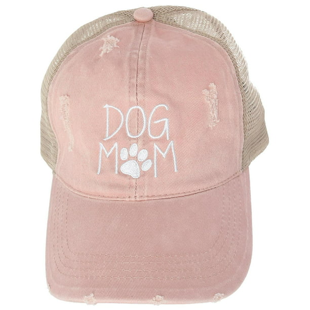 "DOG MOM" Color Changing Ponytail Baseball Cap Hat PonyCap